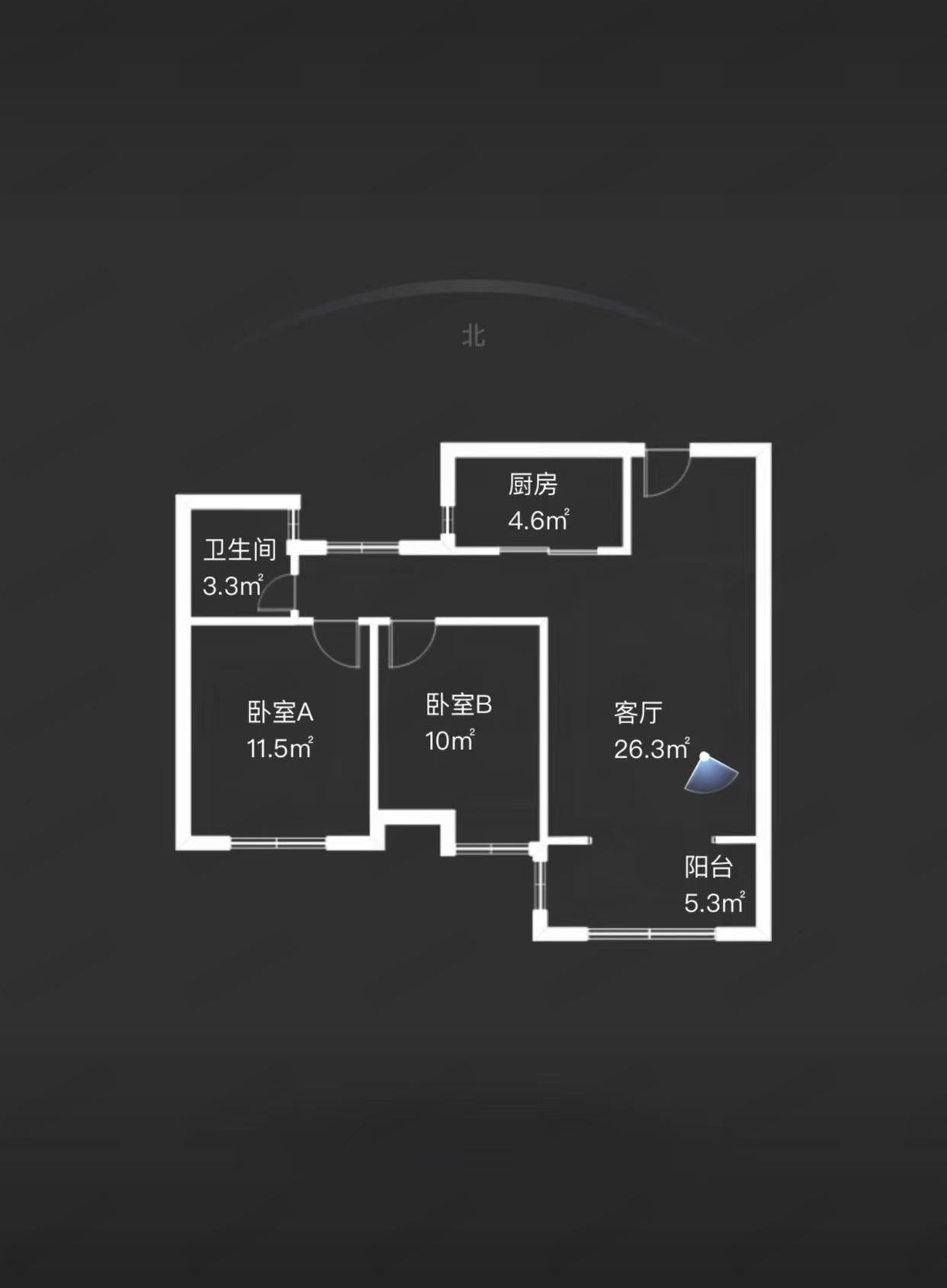 南辰濠郡 2室1厅1卫 92.04m&sup2;