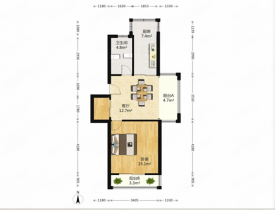 春天花园 1室1厅1卫 59m&sup2;