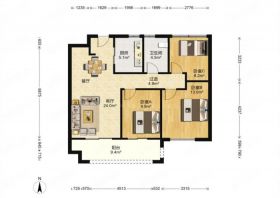 中创大都会 3室2厅1卫 98m&sup2;