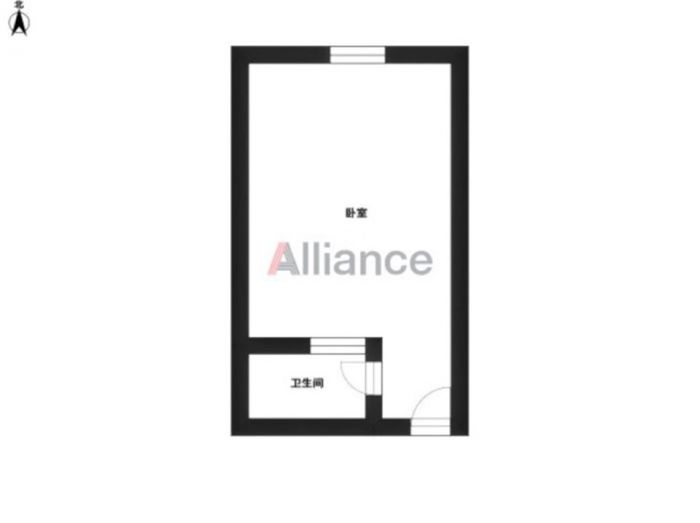 中港白金大厦 1室1厅1卫 40m&sup2;