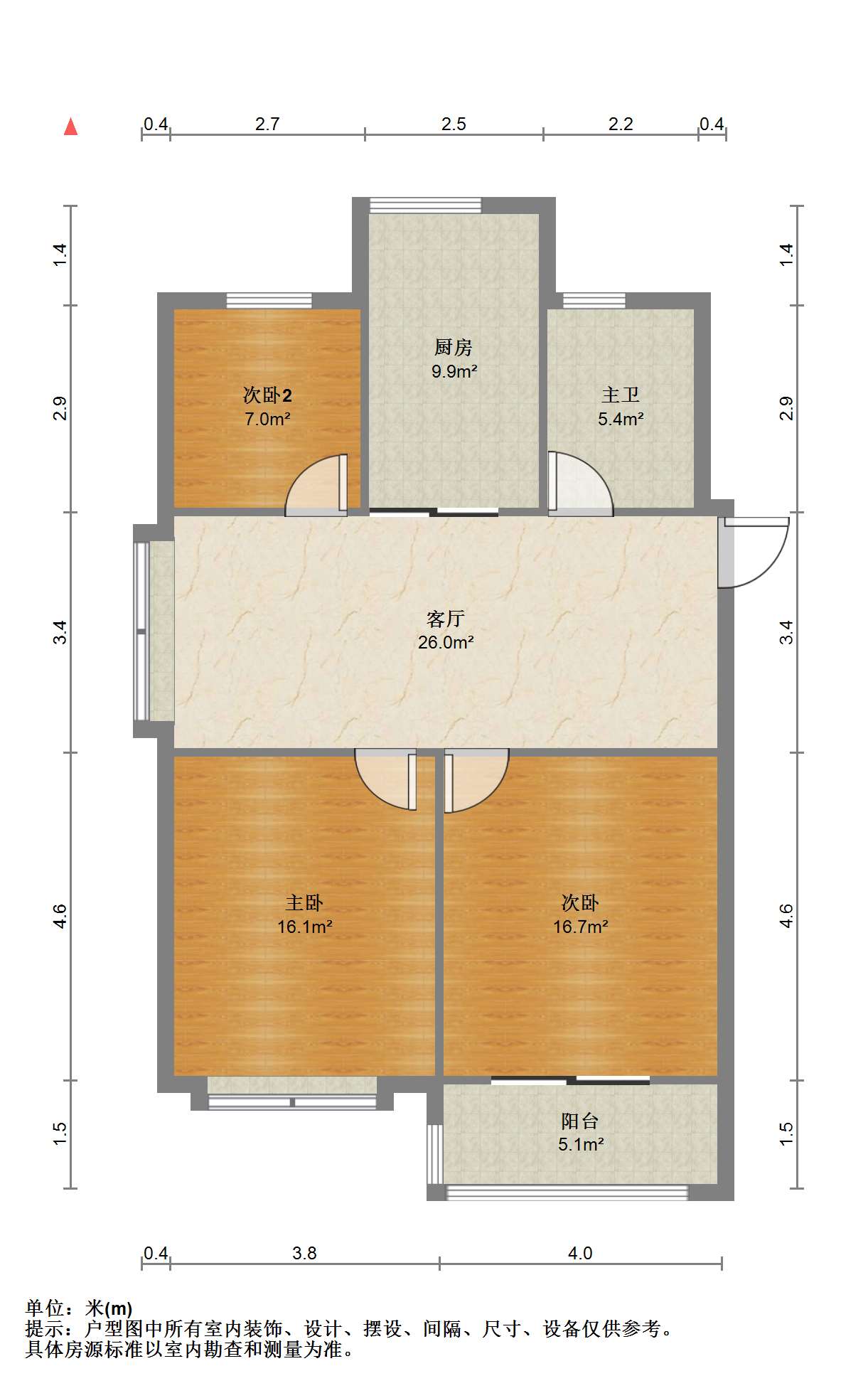 外滩小区 3室1厅1卫 93.99m&sup2;