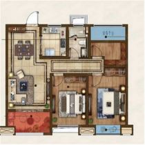 云樾东方 3室2厅1卫 95.00m&sup2;