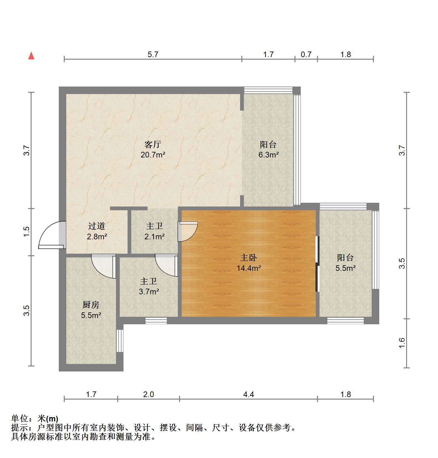 城北家园 1室1厅1卫 70m&sup2;