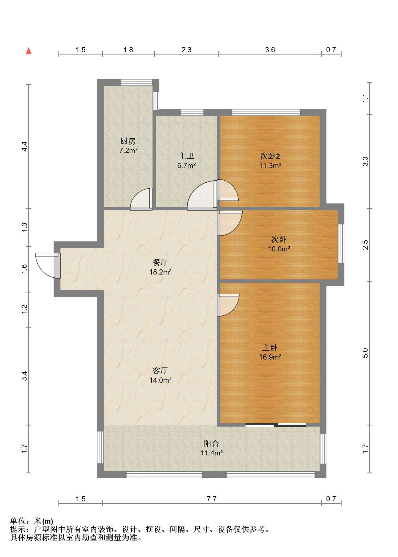 苏建名都城 3室2厅1卫 108.09m&sup2;
