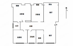濠滨花园 4室2厅2卫 160.00m&sup2;