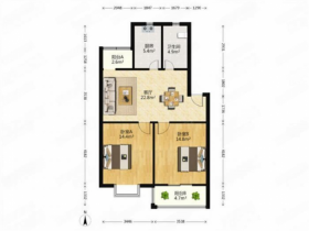 尚德城邦 2室2厅1卫 87.92m&sup2;