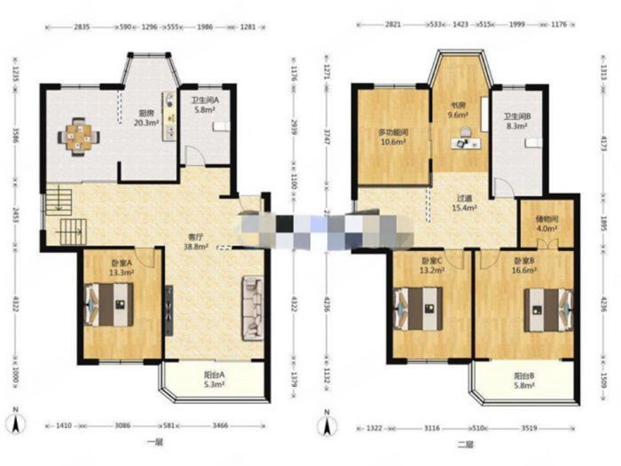 星湖花园 3室2厅2卫 205.3m&sup2;
