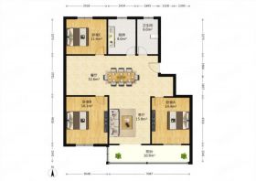 新华佳园 3室2厅1卫 124.00m&sup2;