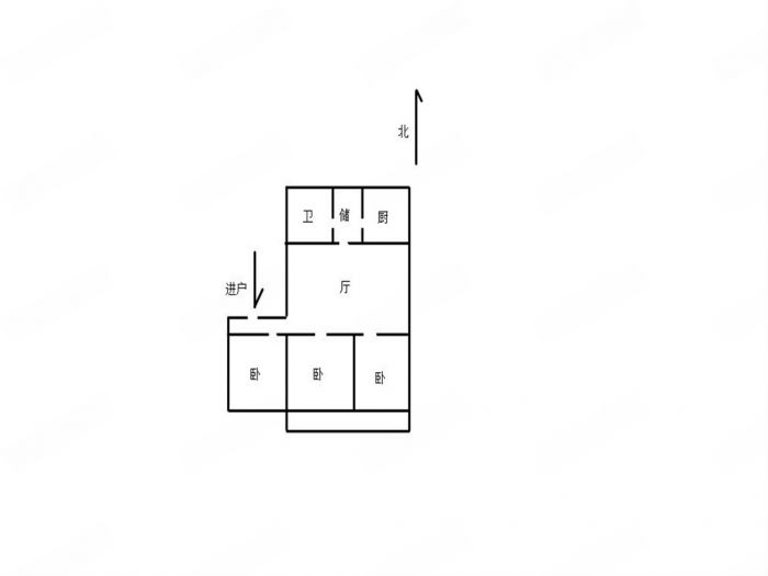 北濠桥东村 3室1厅1卫 105.00m&sup2;
