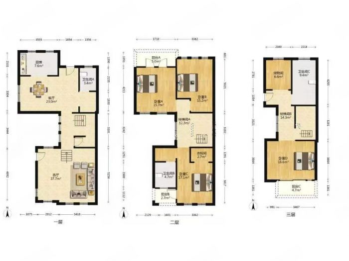 金河名人世家 5室2厅3卫 240.00m²
