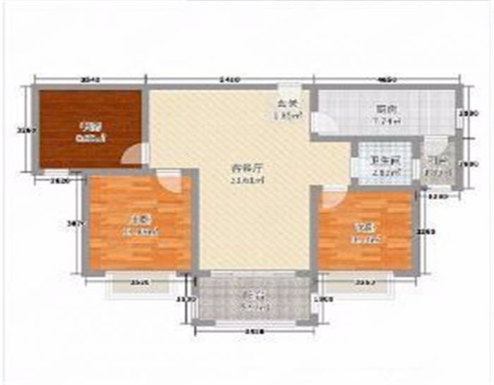 碧桂园(南通经济技术开发区) 2室2厅1卫 94.00m&sup2;