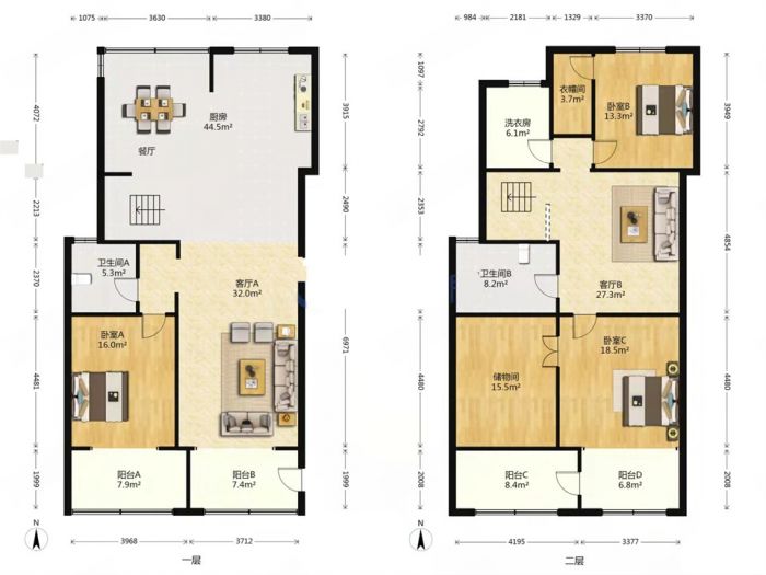 南通壹城水清木华 4室2厅2卫 231.5m&sup2;