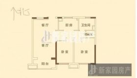 万科濠河传奇 2室1厅1卫 90.4m&sup2;