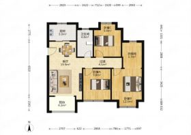 新城香溢紫郡 3室2厅1卫 101m&sup2;
