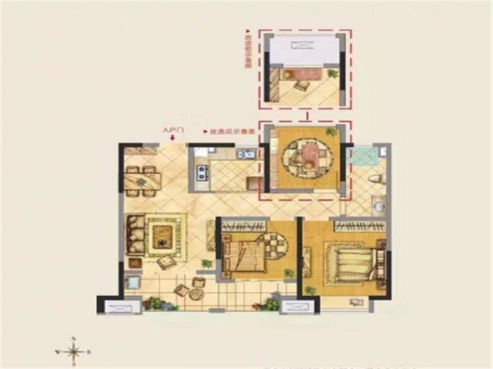 世茂新界 3室2厅1卫 92m&sup2;