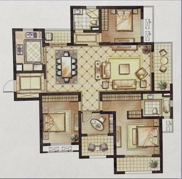 南通橡树湾 4室2厅2卫 165m&sup2;