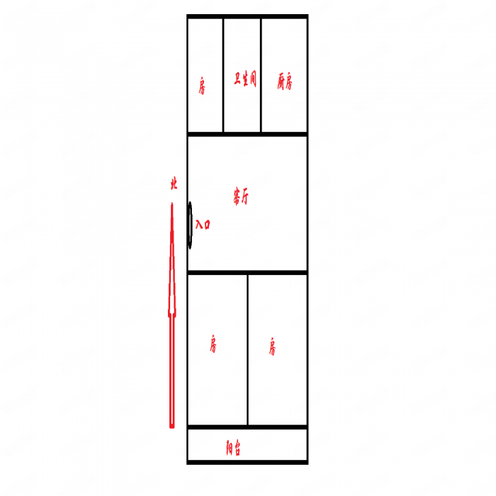 郭里园 3室1厅1卫 96.33m&sup2;