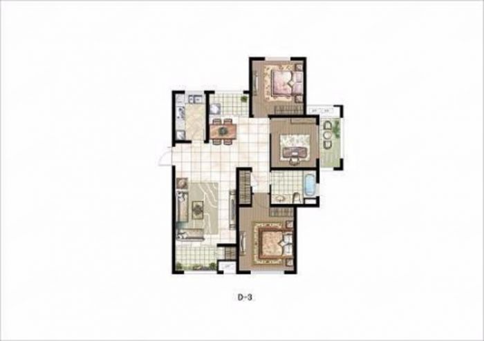 越江新村 3室1厅1卫 100m&sup2;