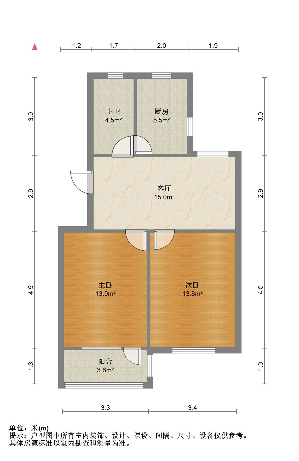 银花苑 2室1厅1卫 75.76m²