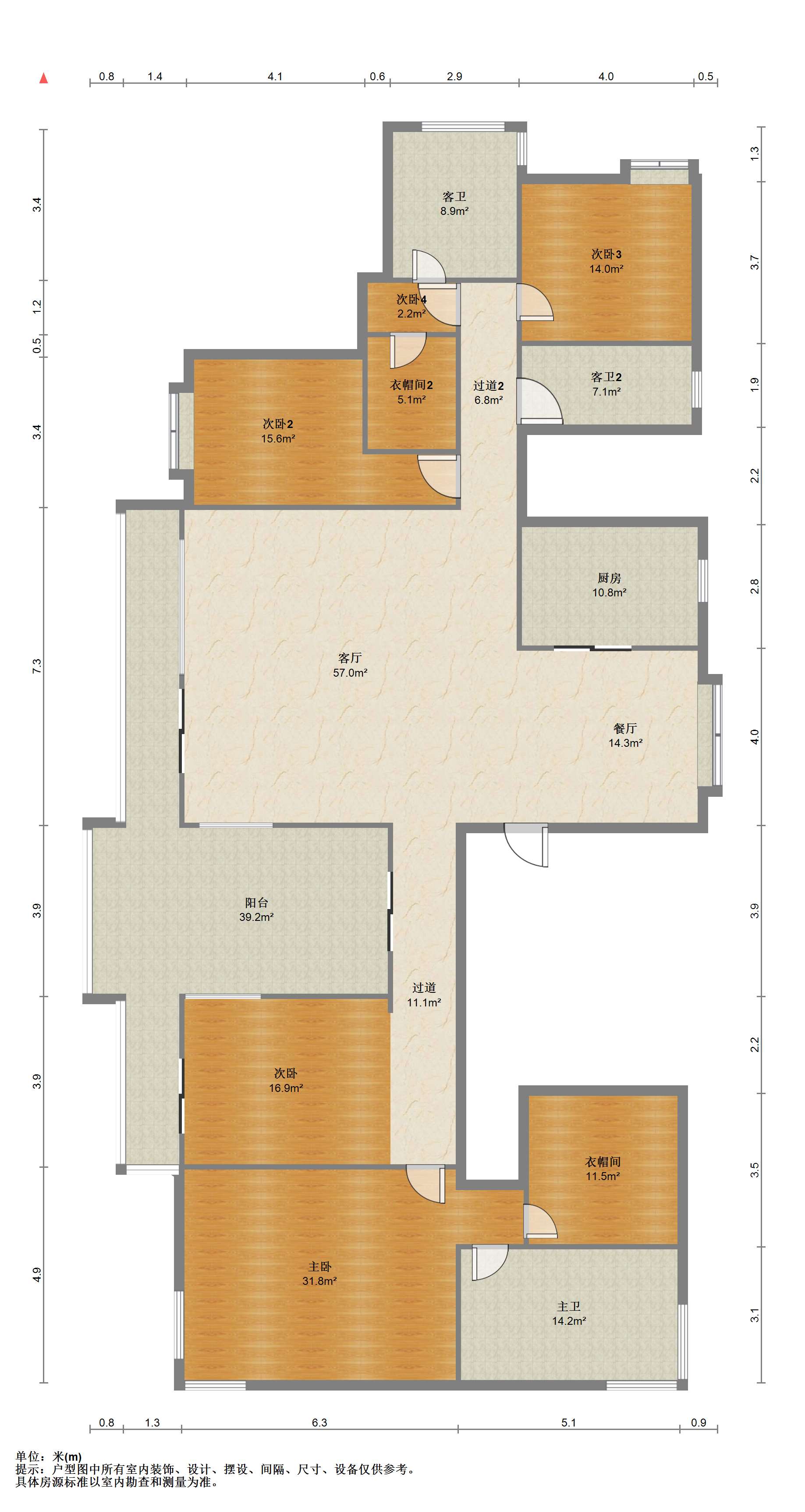 优山美地花园南区 5室2厅3卫 326.50m&sup2;