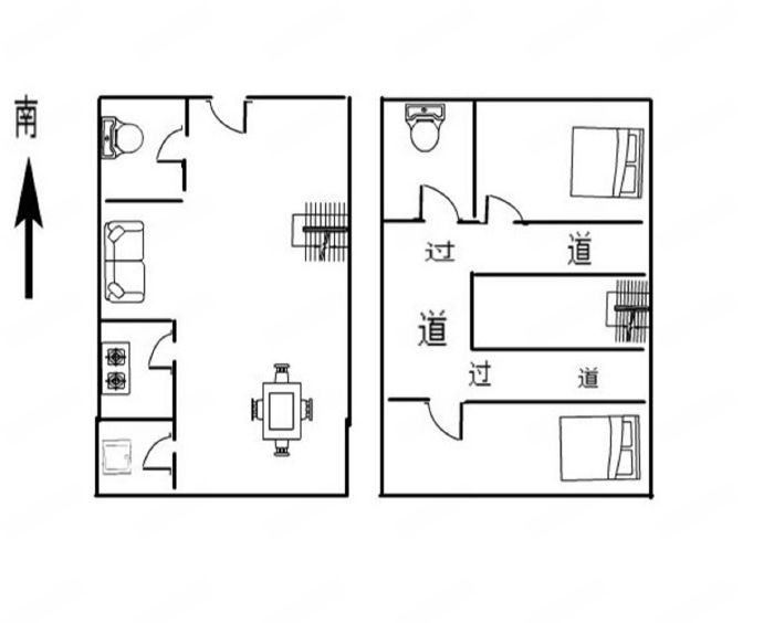 紫阳开心公寓 2室1厅2卫 50m&sup2;