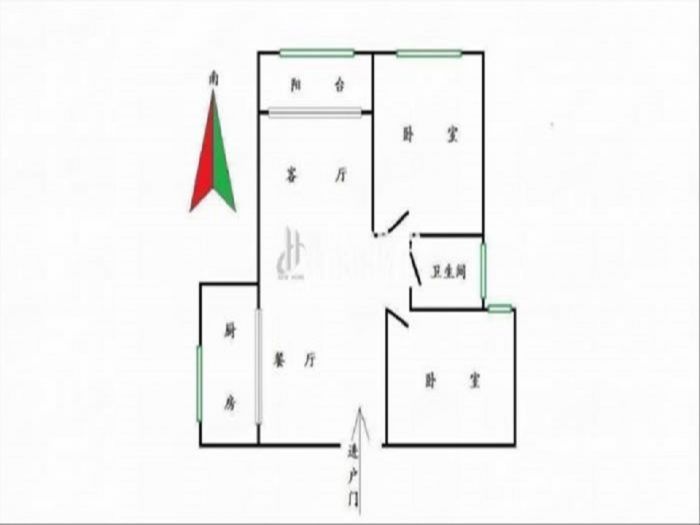 江景苑小区 2室1厅1卫 96.00m&sup2;