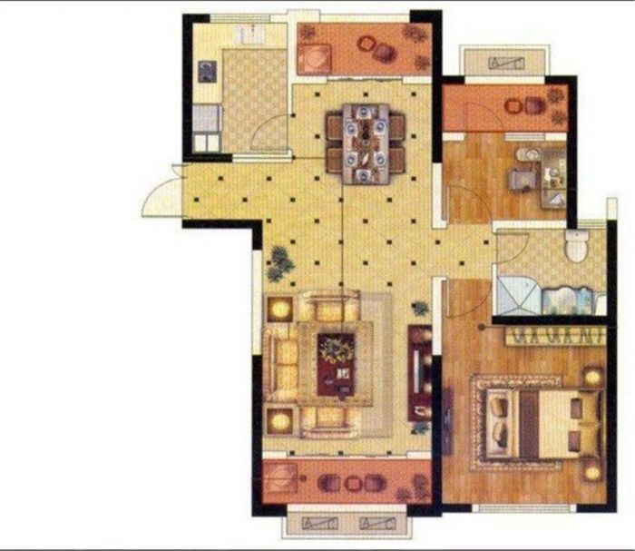 中南世纪城北区 3室2厅1卫 126.00m&sup2;