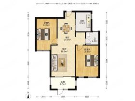 吴中豪景华庭 2室2厅1卫 91.54m&sup2;