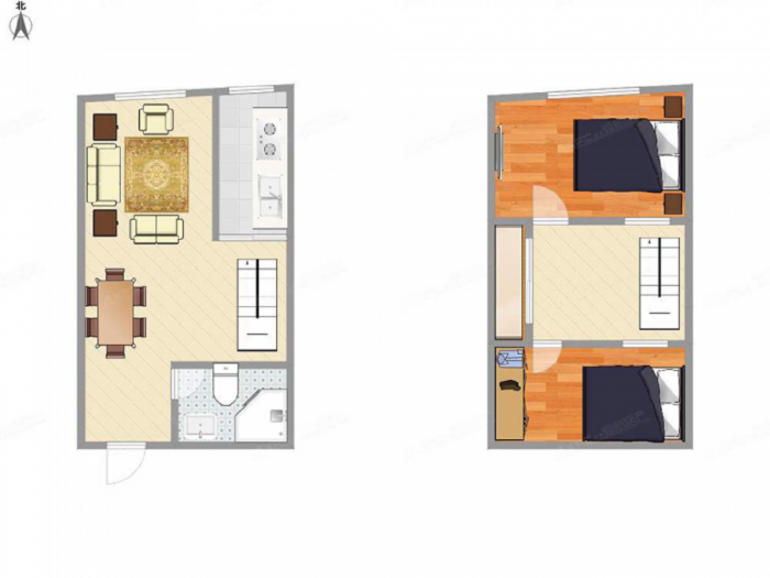紫阳开心公寓 2室1厅1卫 64m&sup2;