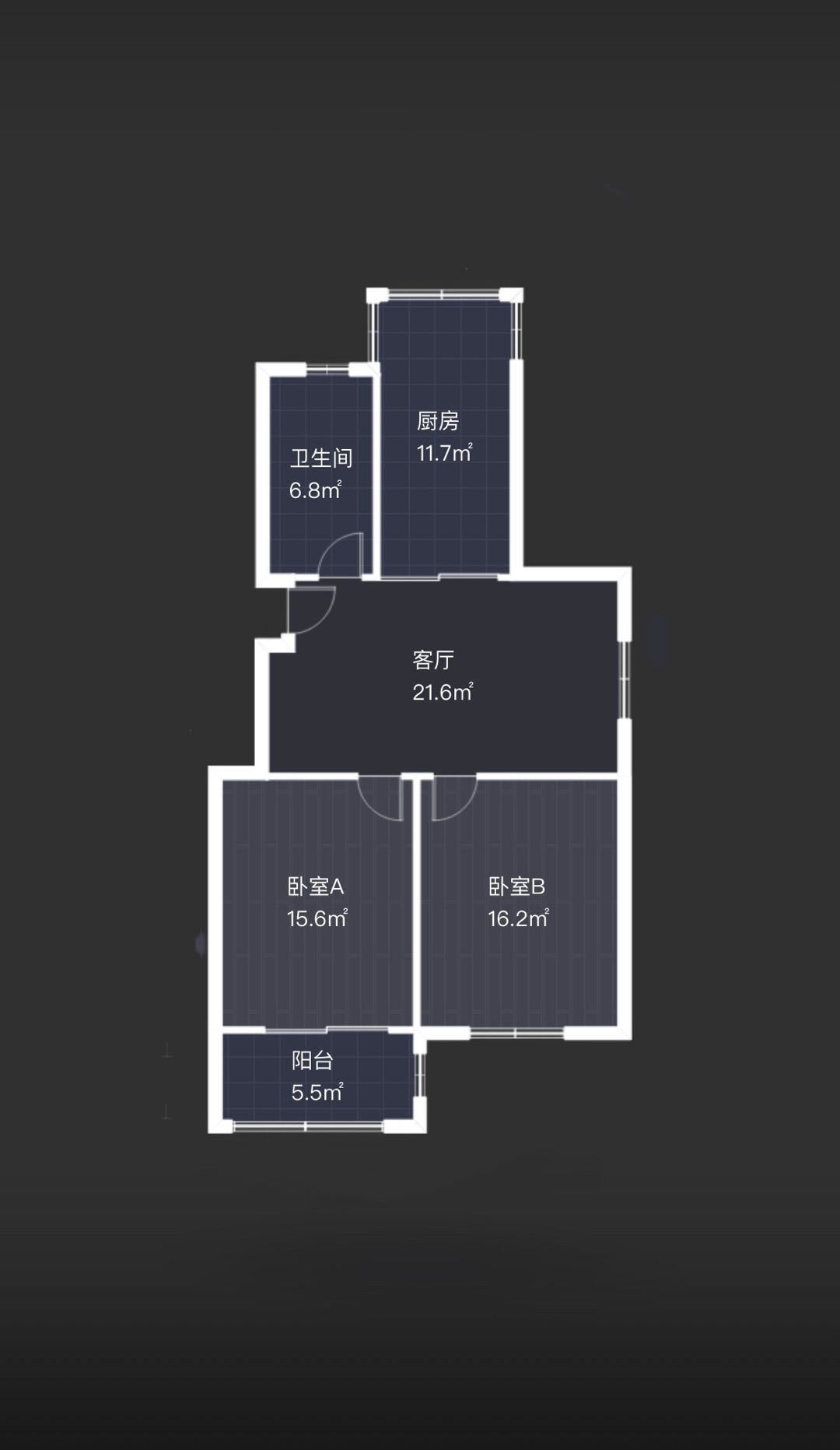 公园佳苑北区 2室1厅1卫 90.33m&sup2;