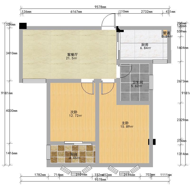 天龍逸園 2室1厅1卫 86m&sup2;
