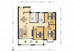 华强城 3室2厅1卫 105m&sup2;