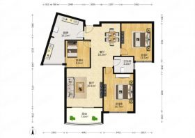 高迪晶城 3室2厅1卫 127.2m&sup2;