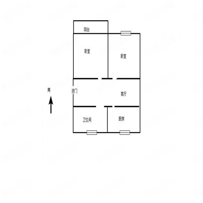 南川园 2室1厅1卫 59.04m&sup2;