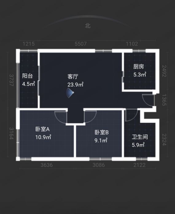 润华国际中心 3室2厅1卫 100m&sup2;