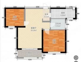 南通橡树湾 2室2厅1卫 96m&sup2;