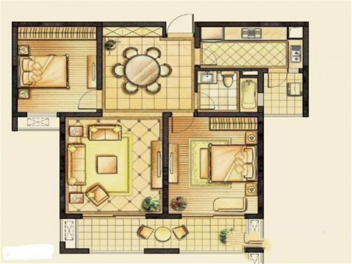 南通橡树湾 2室2厅1卫 99m&sup2;