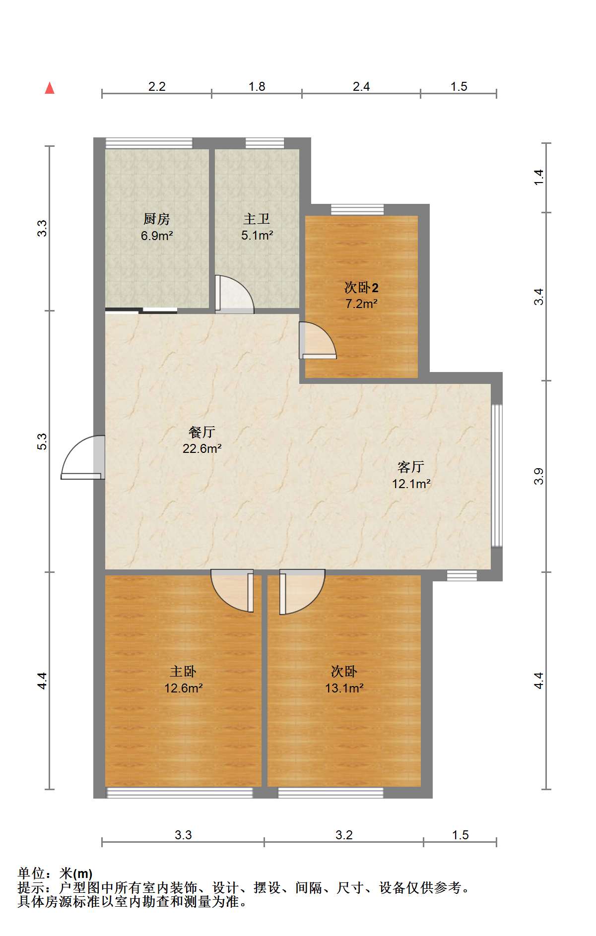 莲花苑 3室2厅1卫 103m&sup2;