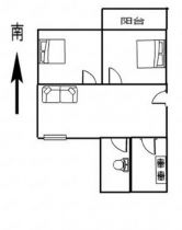 城港新村 2室1厅1卫 76m&sup2;