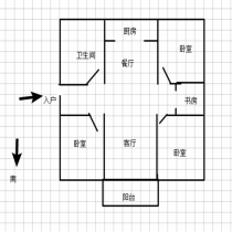 五山家园 3室2厅1卫 133m&sup2;