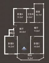 阳光花园 3室2厅1卫 127.82m&sup2;