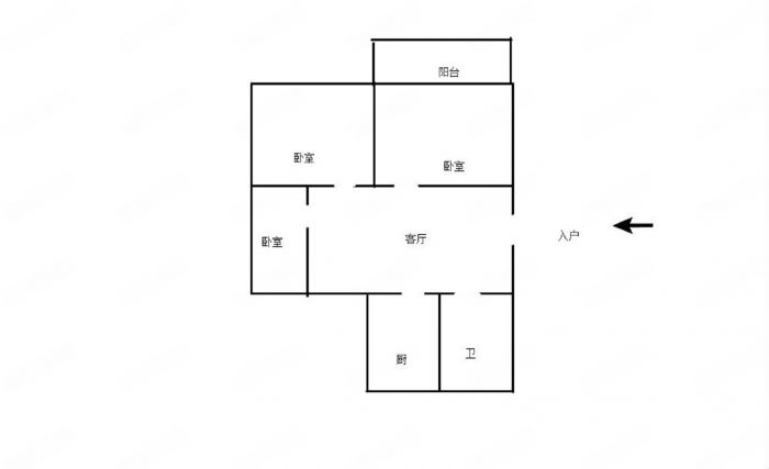 望江楼小区 3室1厅1卫 80m&sup2;