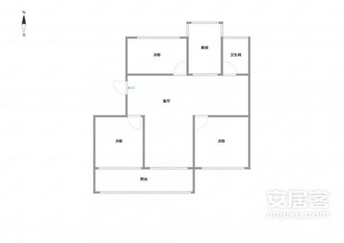 星海花园 3室2厅1卫 126m&sup2;
