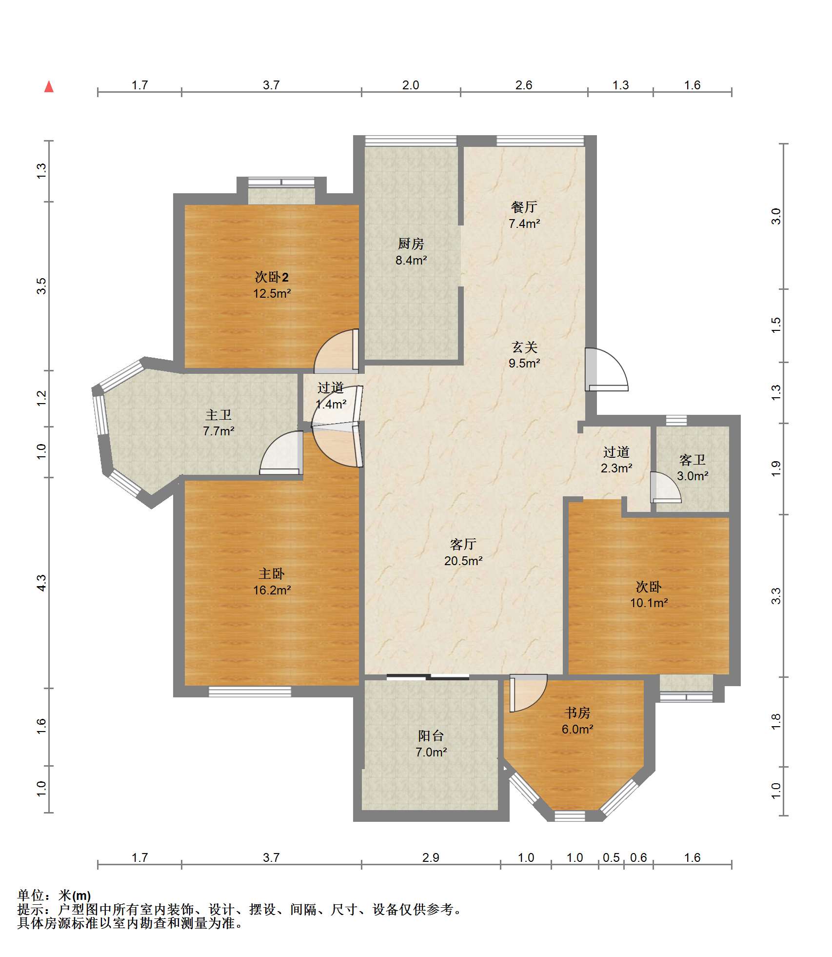 军山花园 3室2厅2卫 147m&sup2;
