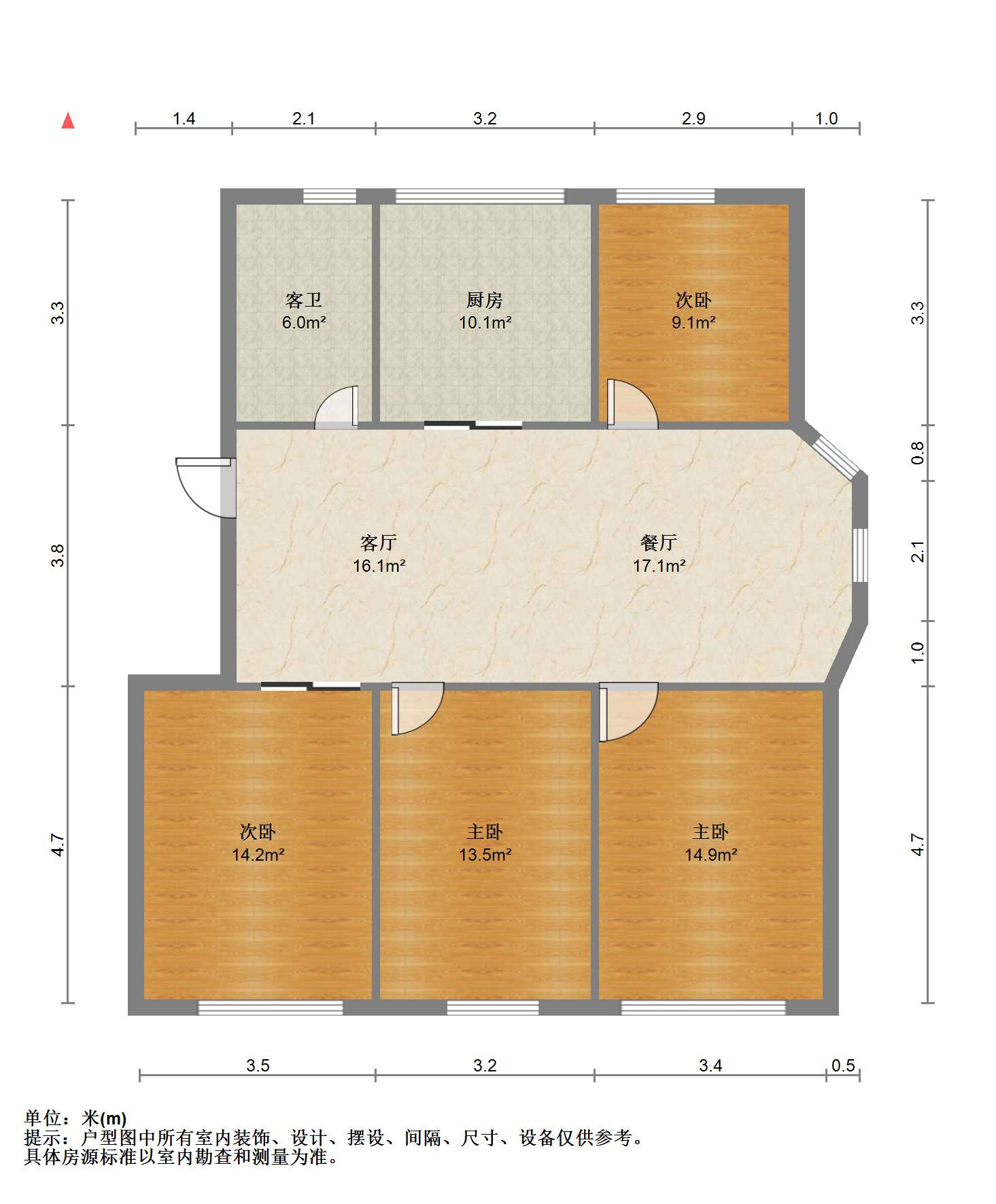 城市嘉苑 4室1厅1卫 135.00m&sup2;