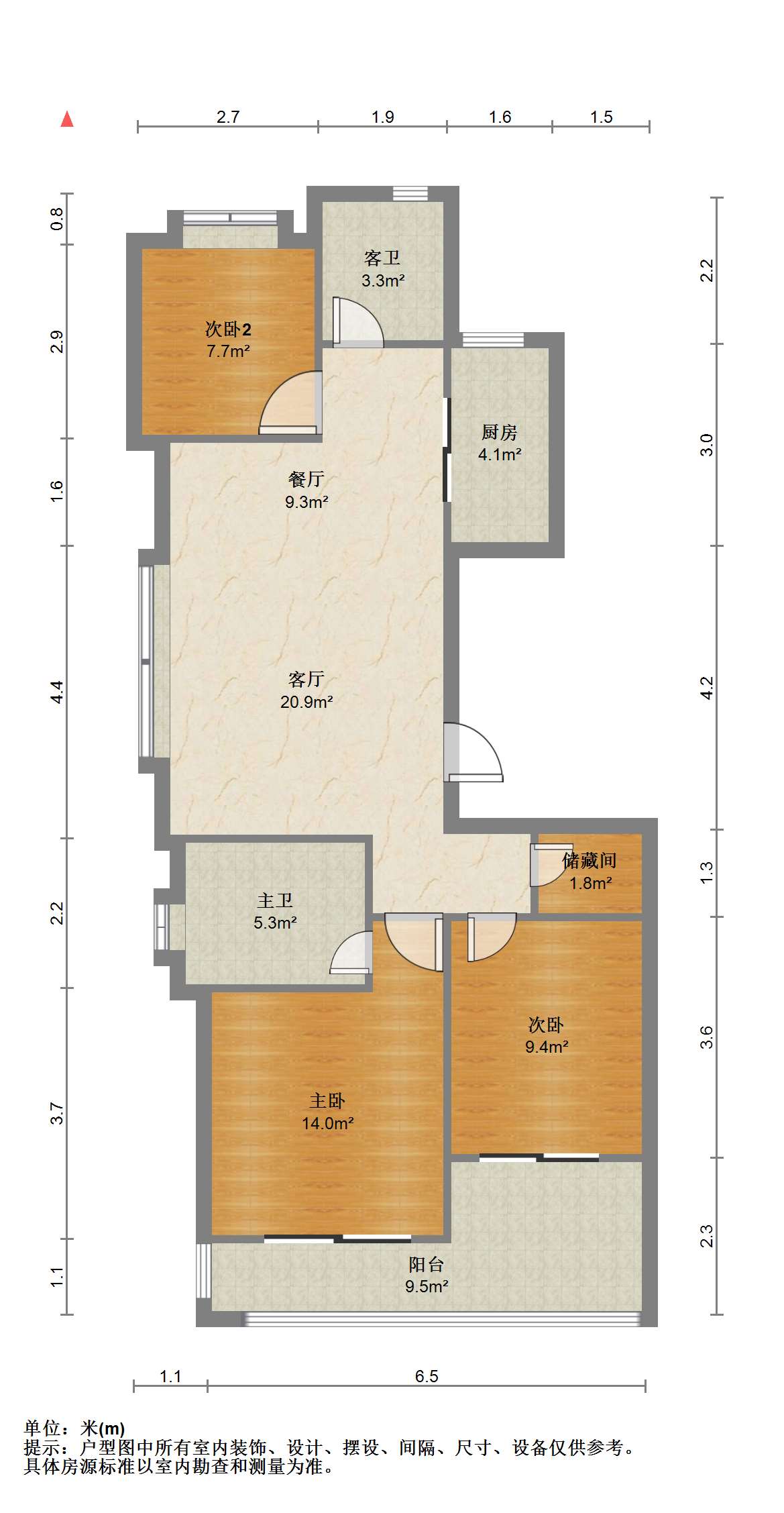 万濠禧园 3室2厅2卫 118.00m&sup2;