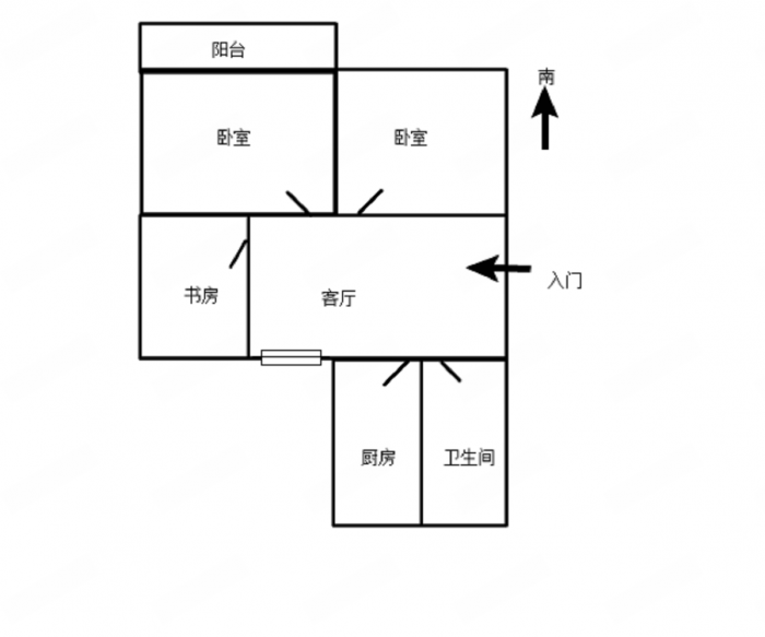 城港新村 2室2厅1卫 74.8m&sup2;