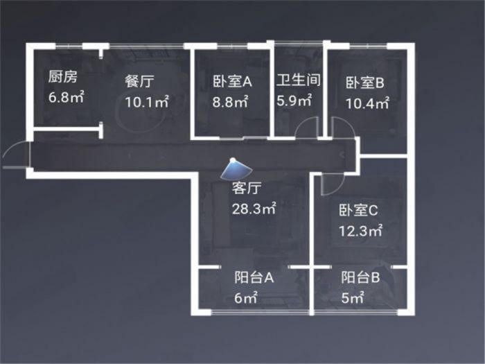 华强城 3室2厅2卫 117m&sup2;
