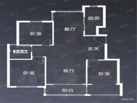 中港城世家 3室1厅1卫 115m&sup2;
