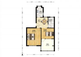 花园角 2室1厅1卫 62m&sup2;